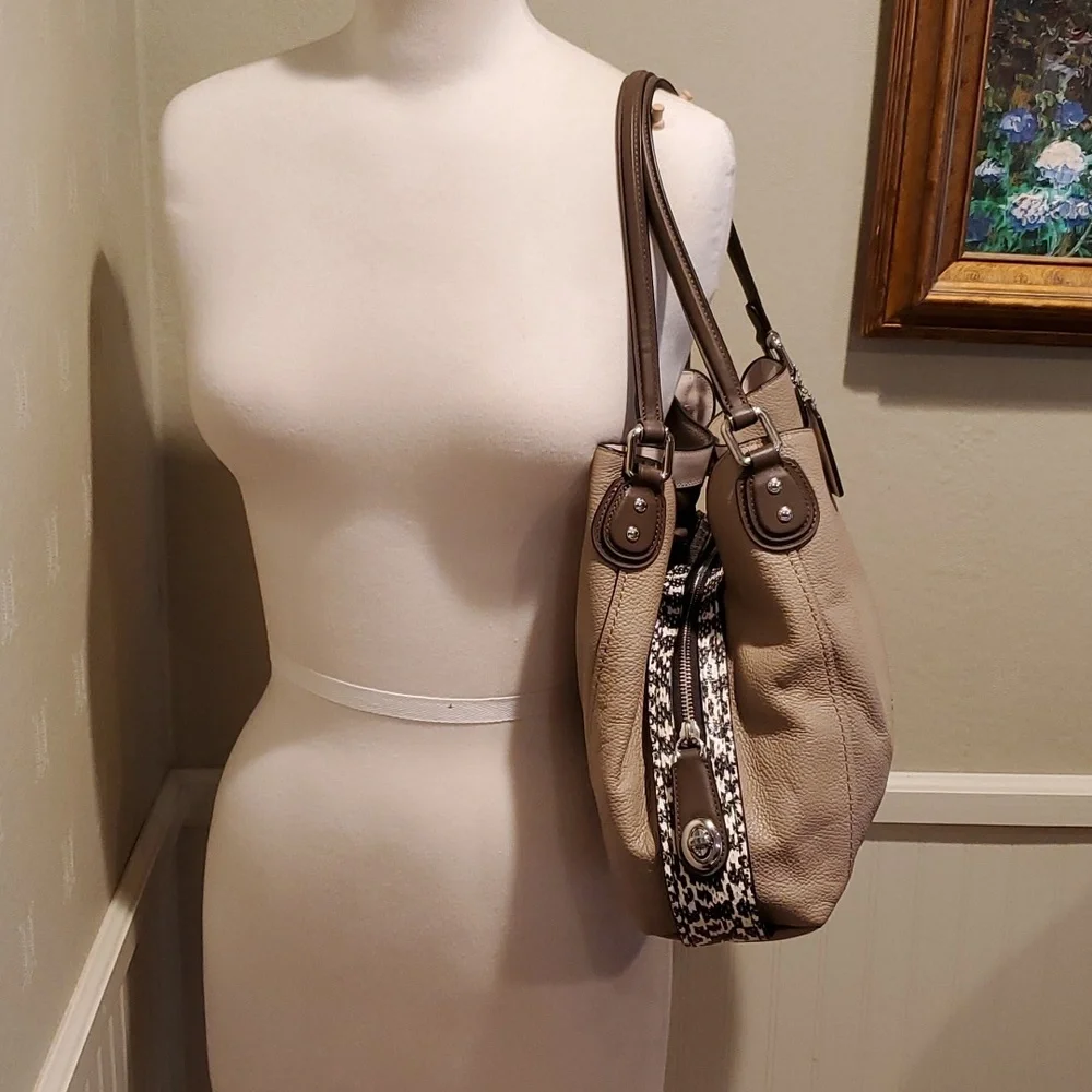 Coach exotic trim Edie shoulder bag
